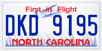 NC license plate DKD9195