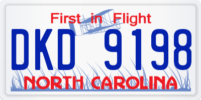 NC license plate DKD9198