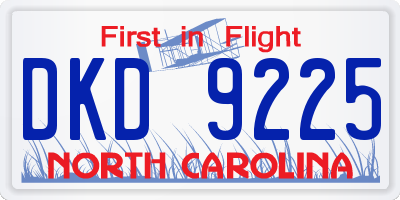 NC license plate DKD9225