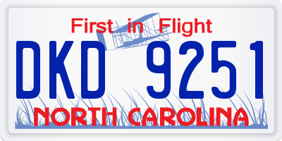 NC license plate DKD9251