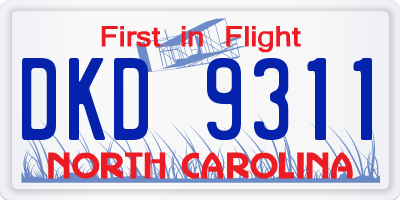 NC license plate DKD9311