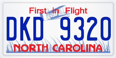 NC license plate DKD9320