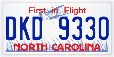 NC license plate DKD9330
