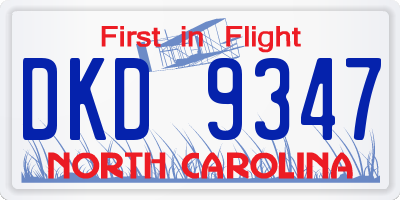 NC license plate DKD9347