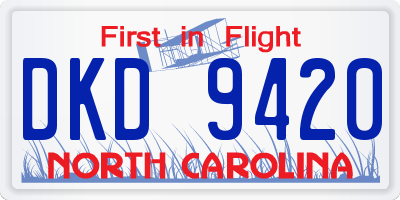 NC license plate DKD9420