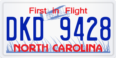 NC license plate DKD9428