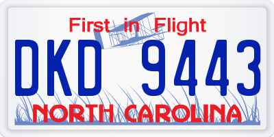 NC license plate DKD9443