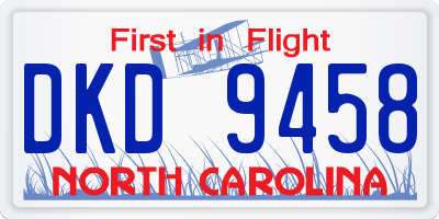 NC license plate DKD9458