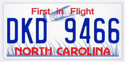 NC license plate DKD9466