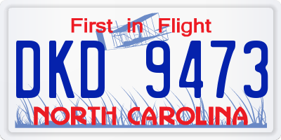 NC license plate DKD9473