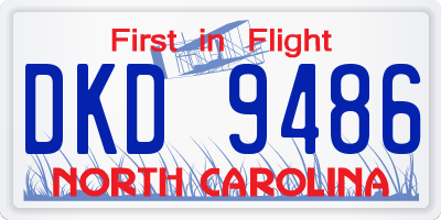 NC license plate DKD9486