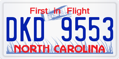 NC license plate DKD9553