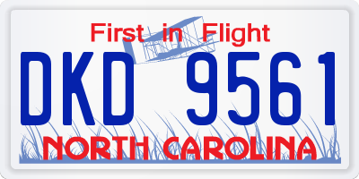 NC license plate DKD9561