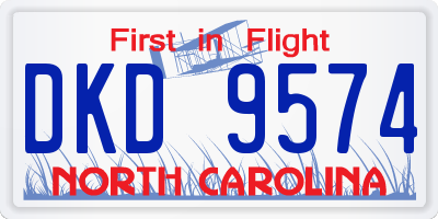NC license plate DKD9574