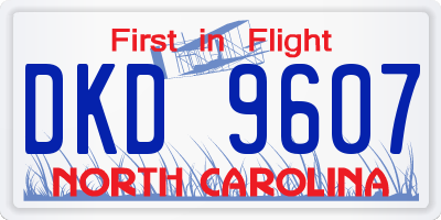 NC license plate DKD9607