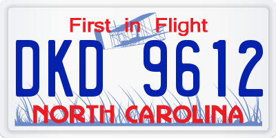 NC license plate DKD9612