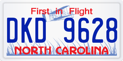 NC license plate DKD9628