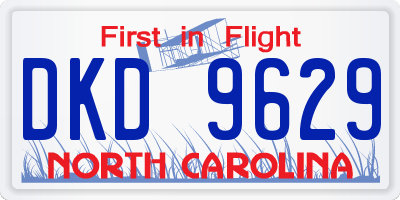 NC license plate DKD9629