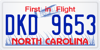 NC license plate DKD9653