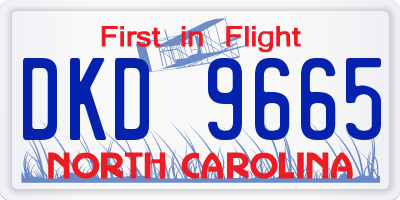 NC license plate DKD9665