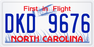 NC license plate DKD9676