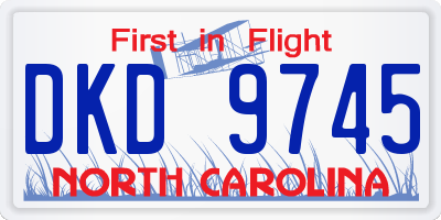 NC license plate DKD9745