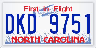 NC license plate DKD9751