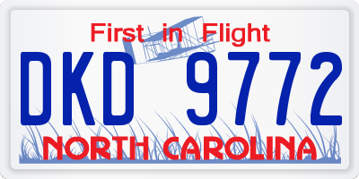 NC license plate DKD9772