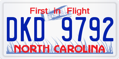 NC license plate DKD9792