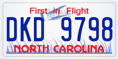 NC license plate DKD9798