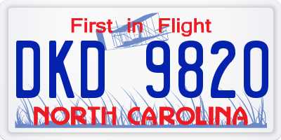 NC license plate DKD9820