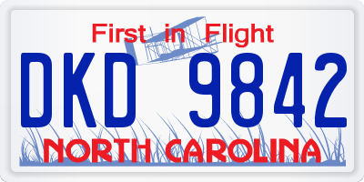 NC license plate DKD9842