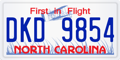 NC license plate DKD9854