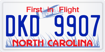 NC license plate DKD9907