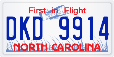 NC license plate DKD9914