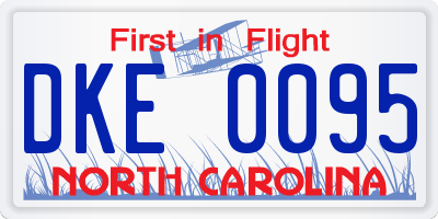 NC license plate DKE0095