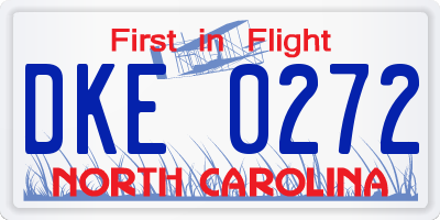 NC license plate DKE0272