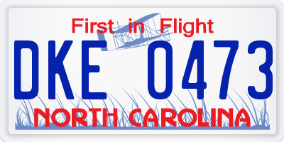 NC license plate DKE0473
