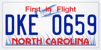 NC license plate DKE0659