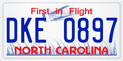 NC license plate DKE0897
