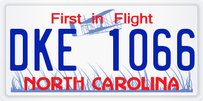 NC license plate DKE1066