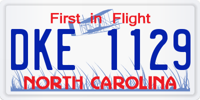 NC license plate DKE1129