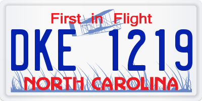 NC license plate DKE1219
