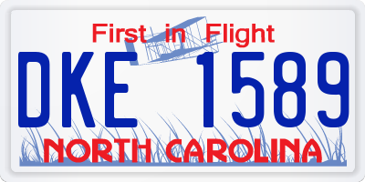 NC license plate DKE1589