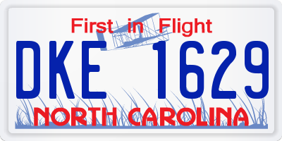 NC license plate DKE1629