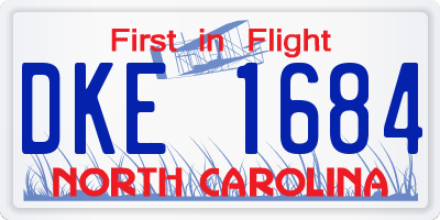 NC license plate DKE1684