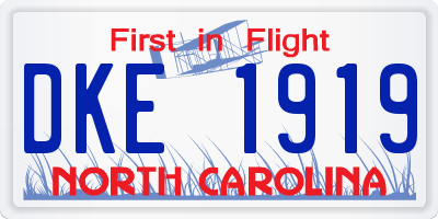 NC license plate DKE1919