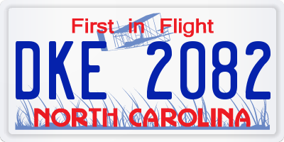 NC license plate DKE2082