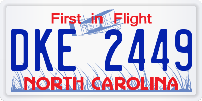 NC license plate DKE2449