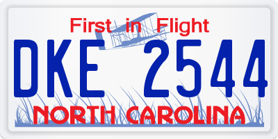 NC license plate DKE2544